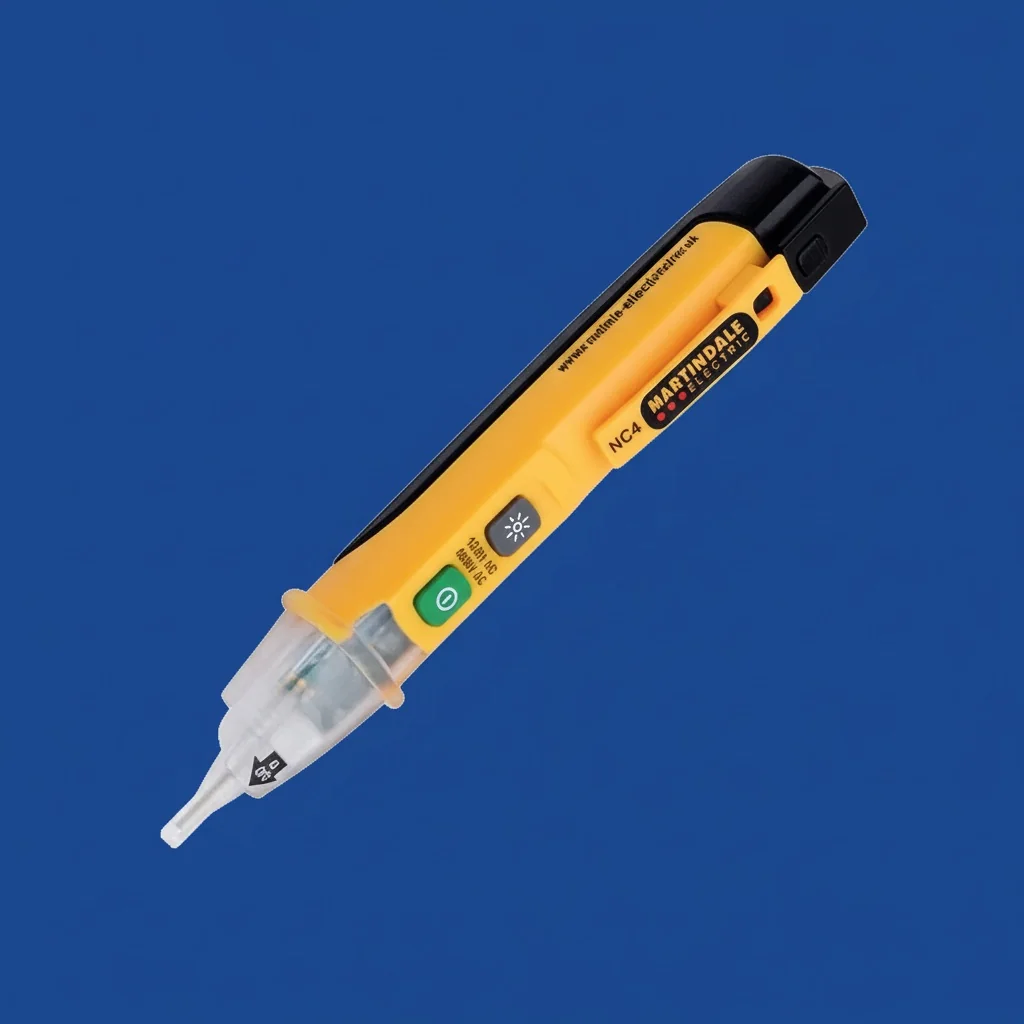 A close-up of a VOLTNC socket tester with RCD test function